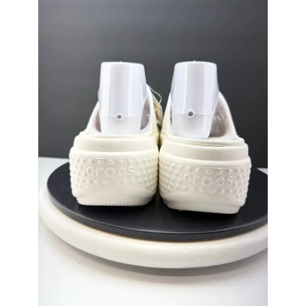 Crocs Stomp Slide Womens Size 9 White Platform Slip On Sandals‎ Shoes 209346-0VV